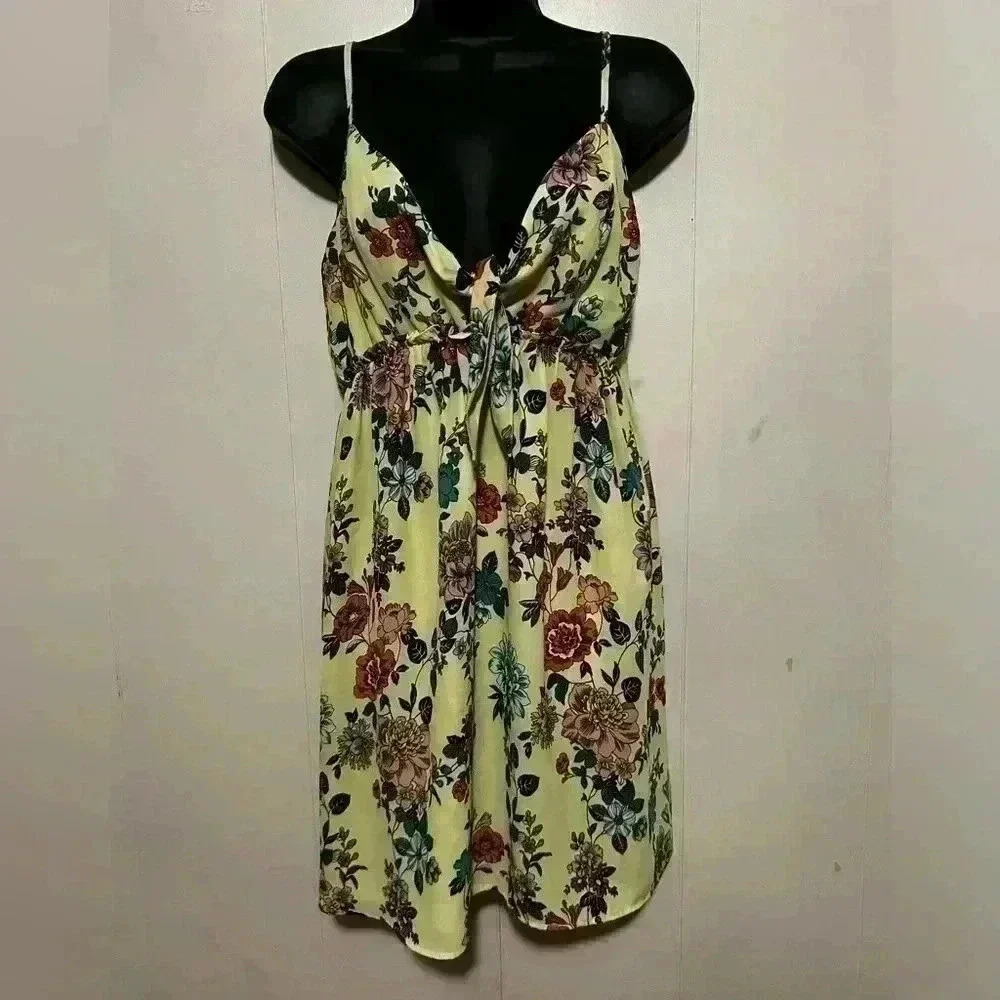 Women's Sz 4 Fully Lined Yellow Floral Sundress "Jack" by BB Dakota Adjustable
